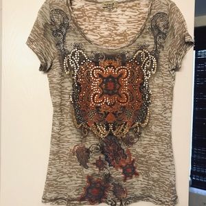 Embellished Burnout T-Shirt